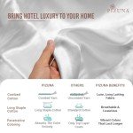 Pizuna Pure 100% Cotton King Duvet Cover with Shams, Luxurious 400 Thread Count Long Staple Cotton Sateen Weave with Hidden Button Closure (Combed White Cotton Duvet Covers King)