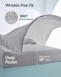 Breescape Cooling Sheet Set Full Size - BlendTek™ Dry & Cool Technology for Hot Sleepers and Night Sweats, Q-Max>0.46 Tech, Deep Pocket Up to 18", 360° Elastic Band, Misty Gray
