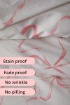 Luxape Elegant Bow Bedding Sheets Set – 1 Flat Sheet - 1 Fitted Sheet - 2 Pillowcovers - Coquette Aesthetic, Pink - Soft, Breathable & Cozy Sheet - Bow Girly - Bow Decor (Pink Bows, Twin)