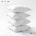 LANE LINEN 4 Pack 18x18 White Throw Pillow Inserts for Decorative Pillow Covers, Couch Pillows for Living Room, Fluffy Pillows for Bed