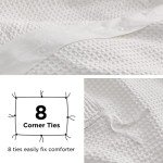 Bedsure Cotton Duvet Cover Queen - 100% Cotton Waffle Weave Coconut White Duvet Cover Queen Size, GentleSoft™ and Breathable Bedding Set for All Season, 3 Pieces, 90"x90"