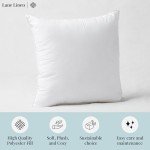 LANE LINEN 4 Pack 18x18 White Throw Pillow Inserts for Decorative Pillow Covers, Couch Pillows for Living Room, Fluffy Pillows for Bed