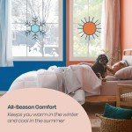 Linenspa Comforter Duvet Insert Cal King White Down Alternative All Season Microfiber-Cal King Size - Box Stitched