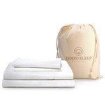 Good Sleep Bedding 100% Egyptian Cotton Sheets Queen Size - 1000 Thread Count, 4 Pc Queen Sheet Set, Sateen Weave, Bed Sheets, 16" Deep Pocket Sheets - White