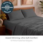 Mellanni Queen Sheets Set - 4 PC Iconic Collection Bedding - Hotel Luxury, Extra Soft, Cooling Bed Sheets - Wrinkle, Fade, Stain Resistant (Queen, Gray)