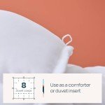 Linenspa Comforter Duvet Insert Cal King White Down Alternative All Season Microfiber-Cal King Size - Box Stitched