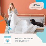 Linenspa Comforter Duvet Insert Cal King White Down Alternative All Season Microfiber-Cal King Size - Box Stitched