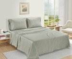 LANE LINEN 100% Egyptian Cotton Bed Sheets 1000 TC sábanas Queen, Soft & Comfy Luxury Hotel Like Thick Bedding Sheets & Pillowcase Set, Machine Wash Cooling 16'' Queen Deep Pocket Sheet Set Mineral