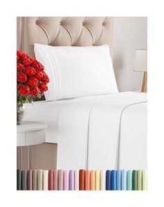 Twin Size 3 Piece Sheet Set - Comfy Breathable & Cooling Bed Sheets Set - Hotel Luxury Bedding for Women, Men, Kids, Teens, Boys & Girls - Deep Pockets, Ultra-Soft and Wrinkle Free - Oeko-Tex - White