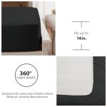 Anluoer Queen Comforter Set 7 Piece, Black Bed in a Bag with Sheets, Comforters Queen Size Bedding Sets with 1 Comforter , 2 Pillow Shams, 2 Pillowcases, 1 Flat Sheet ,1 Fitted Sheet