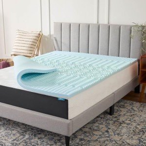 LUCID Mattress Topper, Twin XL, 2 Inch, Memory Foam Mattress Topper - 5 Zone Gel Infusion - CertiPUR Certified Foam