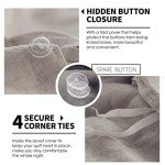 Simple&Opulence 100% Linen Duvet Cover Set 3pcs Basic Style Natural French Washed Flax Solid Color Soft Breathable Farmhouse Bedding with Button Closure - Linen, King