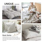 Simple&Opulence 100% Linen Duvet Cover Set 3pcs Basic Style Natural French Washed Flax Solid Color Soft Breathable Farmhouse Bedding with Button Closure - Linen, King