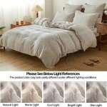 Simple&Opulence 100% Linen Duvet Cover Set 3pcs Basic Style Natural French Washed Flax Solid Color Soft Breathable Farmhouse Bedding with Button Closure - Linen, King