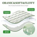 LIANLAM Bambu_Viscose Mattress Topper Queen,1000 GSM Cooling Mattress Pad,Extra Thick Pillow Top Mattress Topper for Back Pain,Soft Mattress Protector Cover with 8"-18" Deep Pocket(60"x80")