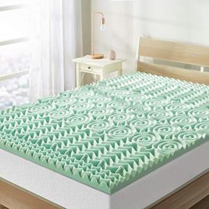 Mellow 1.5 Inch 5-Zone Memory Foam Mattress Topper, Calming Aloe Infusion, Dorm Essentials, Full