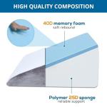 Sasttie Wedge Pillow, 12 Inch Memory Foam Bed Wedge Pillow for Sleeping, Acid Reflux, Back Pain, Post Surgery, and Snoring, Designed with Washable Cover, Cool Gray