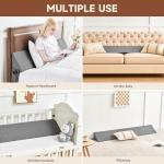 IFNOW Queen Size(60"x6"x10") Bed Wedge Pillow for Headboard, Mattress Gap Filler(0-8"), Bed Wedge for Gap Between Your Headboard and Mattress Dark Grey