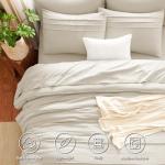 CozyLux Queen Comforter Set Beige, 7 Pieces Soft Prewashed Pinch Pleat Bed in a Bag Queen Comforter Set with Sheets, Boho Bed Set with Down Alternative Comforter, Sheets, Pillowcases & Shams