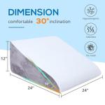 Sasttie Wedge Pillow, 12 Inch Memory Foam Bed Wedge Pillow for Sleeping, Acid Reflux, Back Pain, Post Surgery, and Snoring, Designed with Washable Cover, Cool Gray