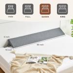 IFNOW Queen Size(60"x6"x10") Bed Wedge Pillow for Headboard, Mattress Gap Filler(0-8"), Bed Wedge for Gap Between Your Headboard and Mattress Dark Grey