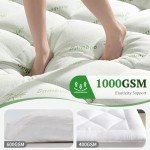 LIANLAM Bambu_Viscose Mattress Topper Queen,1000 GSM Cooling Mattress Pad,Extra Thick Pillow Top Mattress Topper for Back Pain,Soft Mattress Protector Cover with 8"-18" Deep Pocket(60"x80")
