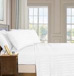 Elegant Comfort Best, Softest, Coziest 6-Piece Sheet Sets! - 1500 Premier Hotel Quality Luxurious Wrinkle Resistant 6-Piece Damask Stripe Bed Sheet Set, King White