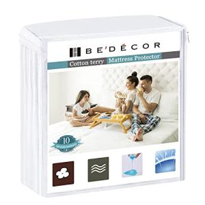 Bedecor Queen Waterproof Mattress Protector,Pee and Liquid Proof Cover for Pets, Elderly, and Incontinence, Fitted Deep Pocket for 9-18 Inch Deep