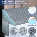 Kayfia Queen Size Pillow Wedge for Headboard Gap Bed Gap Filller (0-8") Mattress Space Filler Pillow Stopper with 2 Side Pocket Triangle Foam Pillow Wedge Between Headboard Mattress(Grey, 60"x10"x6")