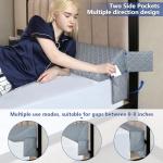 Kayfia Queen Size Pillow Wedge for Headboard Gap Bed Gap Filller (0-8") Mattress Space Filler Pillow Stopper with 2 Side Pocket Triangle Foam Pillow Wedge Between Headboard Mattress(Grey, 60"x10"x6")