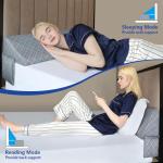 Kayfia Queen Size Pillow Wedge for Headboard Gap Bed Gap Filller (0-8") Mattress Space Filler Pillow Stopper with 2 Side Pocket Triangle Foam Pillow Wedge Between Headboard Mattress(Grey, 60"x10"x6")