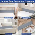 Kayfia Queen Size Pillow Wedge for Headboard Gap Bed Gap Filller (0-8") Mattress Space Filler Pillow Stopper with 2 Side Pocket Triangle Foam Pillow Wedge Between Headboard Mattress(Grey, 60"x10"x6")