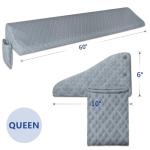Kayfia Queen Size Pillow Wedge for Headboard Gap Bed Gap Filller (0-8") Mattress Space Filler Pillow Stopper with 2 Side Pocket Triangle Foam Pillow Wedge Between Headboard Mattress(Grey, 60"x10"x6")
