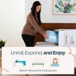 LINENSPA Memory Foam Mattress Topper - 2 Inch Gel Infused Memory Foam - Plush Feel - Cooling and Pressure Relieving - CertiPUR Certified - Dorm Room Essentials - Queen Size