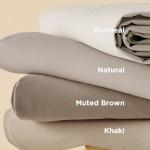 Bedsure 100% Washed Cotton Duvet Cover Queen Size - Khaki Minimalist Cotton Duvet Cover Linen Like for All Seasons - GentleSoft™ Plain Simple Bedding, 3 Pieces (Khaki, Queen, 90"x90")