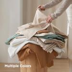 Bedsure 100% Washed Cotton Duvet Cover Queen Size - Khaki Minimalist Cotton Duvet Cover Linen Like for All Seasons - GentleSoft™ Plain Simple Bedding, 3 Pieces (Khaki, Queen, 90"x90")