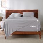 Bedsure Deep Pocket Queen Sheets Set - Fits Mattresses Up to 21 Inches Thick - 4 Piece GentleSoft Bed Sheets, Moisture Wicking, Soft & Cooling Bedsheet & Pillowcases, Easy & Secure Fit, Light Grey