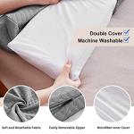 EUHAMS Queen Size Bed Wedge Pillow - Bed Gap Filler Mattress Wedge Headboard Pillow Close The Gap 0-7" Between Your Headboard and Mattress or Wall for Sleeping Backrest Pillow (60"x10"x6" Gray)