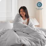 Bare Home Bedding Duvet Cover Queen Size - Premium 1800 Super Soft Collection - Lightweight, Cooling - Soft Breathable Bedding Duvet Cover (Queen, Light Grey)