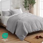 Bare Home Bedding Duvet Cover Queen Size - Premium 1800 Super Soft Collection - Lightweight, Cooling - Soft Breathable Bedding Duvet Cover (Queen, Light Grey)