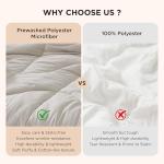 Bedsure Queen Comforter - Comforters Queen Size for All Season, Ultra-Soft Down Alternative & Prewashed Duvet Insert with 4 Tabs - Machine Washable, Linen, 88x88 Inches