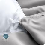 Bare Home Bedding Duvet Cover Queen Size - Premium 1800 Super Soft Collection - Lightweight, Cooling - Soft Breathable Bedding Duvet Cover (Queen, Light Grey)