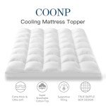 COONP Queen Mattress Topper, Extra Thick Pillowtop, Cooling and Plush Mattress Pad Cover Cotton Top Bed Topper Protector with 8-21 Inch Deep Pocket