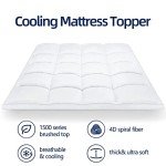 Mattress Topper Queen for Back Pain, Extra Thick Mattress Pad Cover, Plush Pillow Top, Deep Elastic Pocket, White