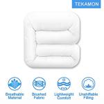TEKAMON All Season Queen Comforter Winter Warm Soft Quilted Down Alternative Duvet Insert with Corner Tabs, Fluffy Reversible Collection for Hotel, Snow White, 88 x 88 inches
