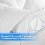 TEKAMON All Season Queen Comforter Winter Warm Soft Quilted Down Alternative Duvet Insert with Corner Tabs, Fluffy Reversible Collection for Hotel, Snow White, 88 x 88 inches