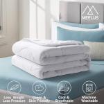 MEELUS Lightweight Comforter Cooling White, All Season Duvet Insert Breathable Queen Size Summer Bedding, Soft Microfiber Cool Down Alternative Quilt with Corner Tabs, 88x88 inch