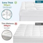CYMULA Queen Mattress Topper for Back Pain - Extra Thick Cooling Mattress Pad Cover for Queen Size Bed - Soft Mattress Protector Pillow Top with 8-21 Inch Deep Pocket 3D Snow Down Alternative Fill