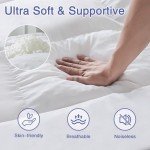 WhatsBedding 4 inch Memory Foam Mattress Topper King Size for Back Pain, Breathable Fluffy Shredded Memory Foam Filled Pillow Top, 4 Anchor Elastic Bands, 80x78x4 Inch