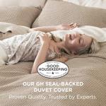 Bedsure Cotton Duvet Cover Queen - 100% Cotton Waffle Weave Khaki Duvet Cover Queen Size, GentleSoft™ and Breathable Tan Bedding Set for All Season, 3 Pieces, 90"x90"